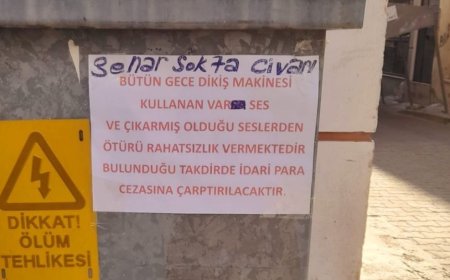 Dikiş makinesi ile gürültü yaptığı iddia edilen kişi afişle uyarıldı